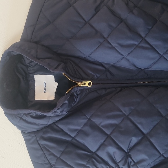 Old Navy Quilted Vest Womens XL Solid Navy Blue Zip Front Lightweight Layer - Picture 2 of 7